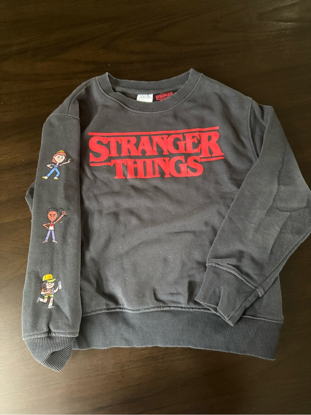 Zara Kids Stranger Things Black Sweatshirt Crewneck Sweater Size 9